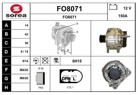 Alternateur SNRA ref. FO8071