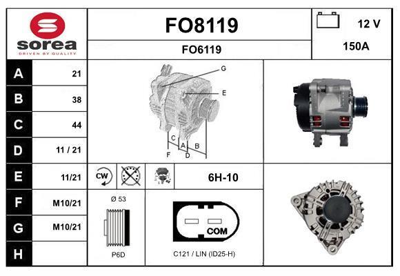 Alternador SNRA ref. FO8119