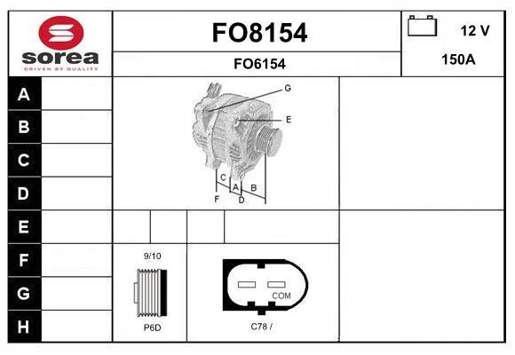 Alternador SNRA ref. FO8154