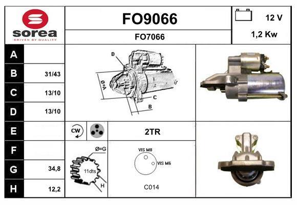 Motor de arranque (Arrancador) SNRA ref. FO9066