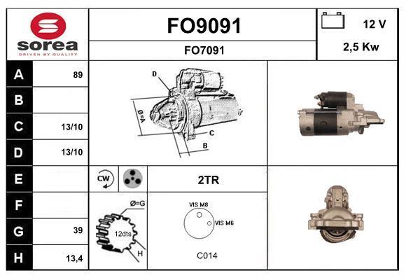 Motor de arranque SNRA ref. FO9091