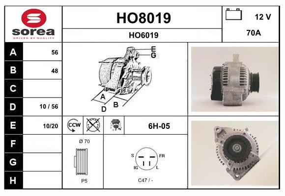 Alternateur SNRA ref. HO8019