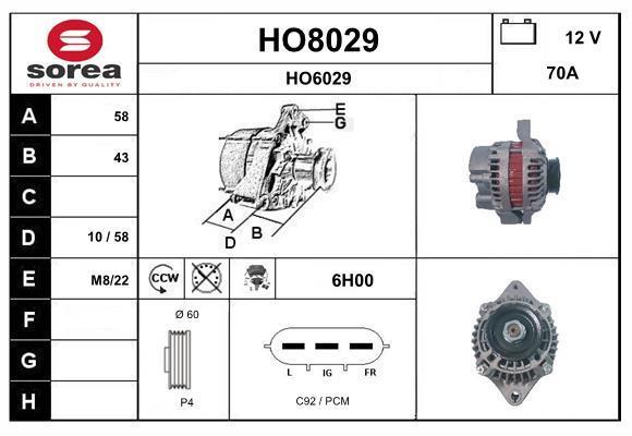 Alternateur SNRA ref. HO8029