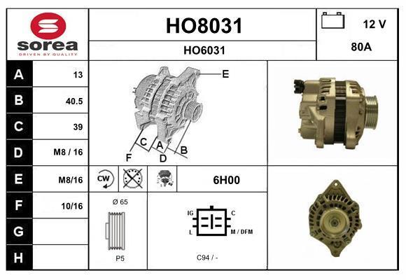 Alternador SNRA HO8031