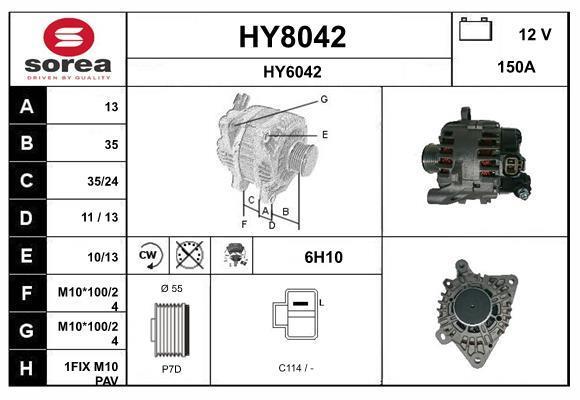 Alternateur SNRA ref. HY8042