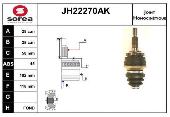 Junta homocinética SNRA JH22270AK