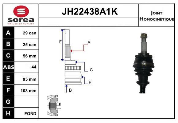 Joint homocinétique, transmission SNRA ref. JH22438A1K
