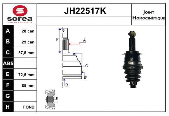 Joint homocinétique, transmission SNRA ref. JH22517K