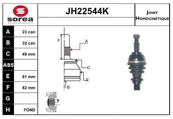 Joint homocinétique, transmission SNRA ref. JH22544K