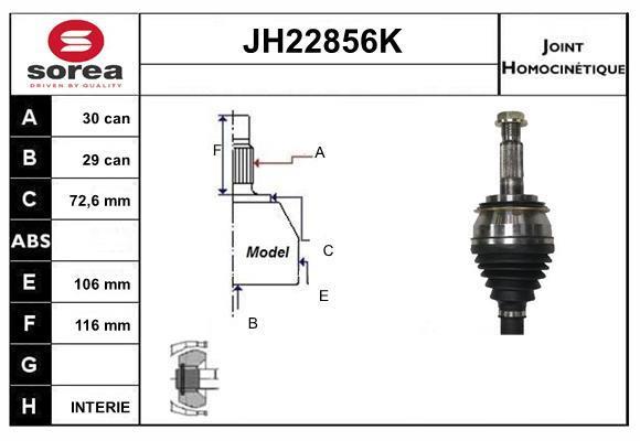 Joint homocinétique, transmission SNRA ref. JH22856K