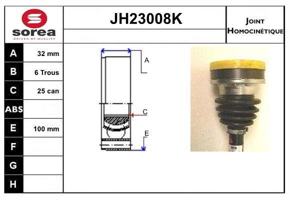 Joint homocinétique, transmission SNRA ref. JH23008K