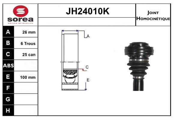 Joint homocinétique, transmission SNRA ref. JH24010K