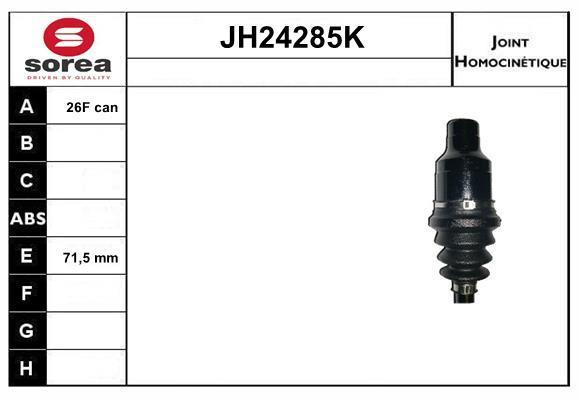 Joint homocinétique, transmission SNRA ref. JH24285K