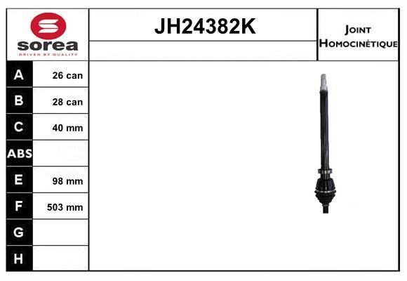 Joint homocinétique, transmission SNRA ref. JH24382K