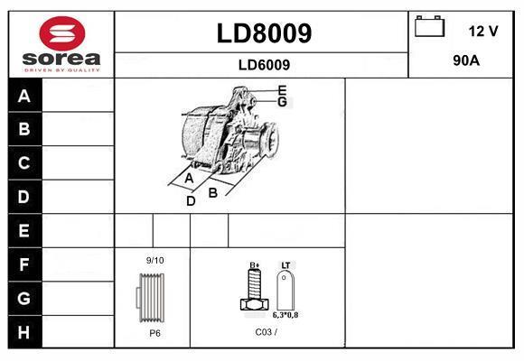Alternateur SNRA ref. LD8009