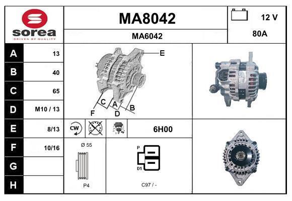 Alternateur SNRA ref. MA8042