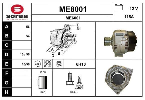 Alternateur SNRA ref. ME8001