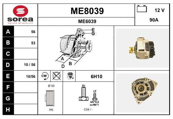 Alternador SNRA ref. ME8039