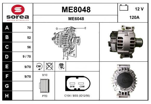 Alternador SNRA ref. ME8048