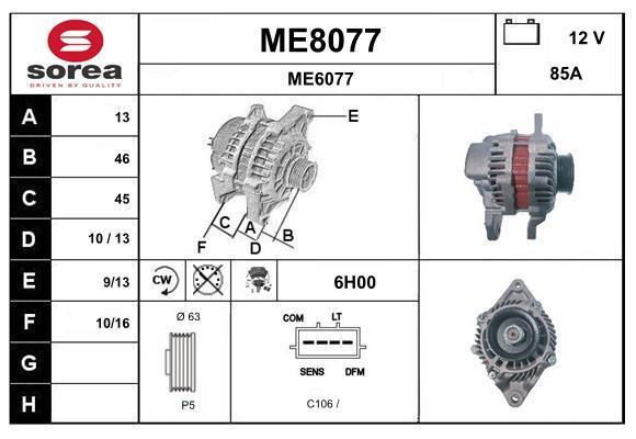 Alternateur SNRA ref. ME8077