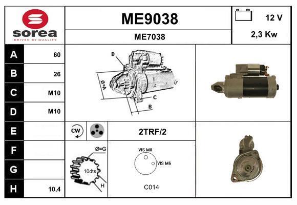 Motor de arranque SNRA ME9038