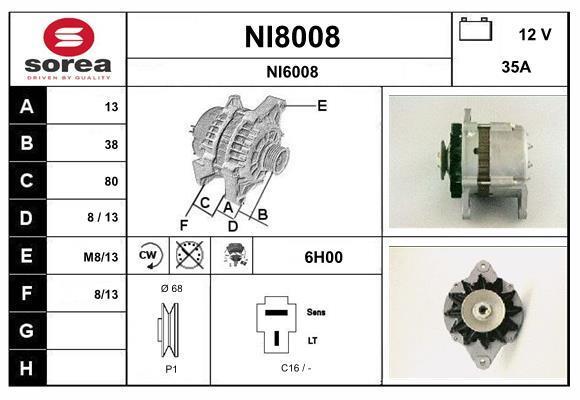 Alternador SNRA ref. NI8008