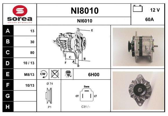 Alternador SNRA ref. NI8010