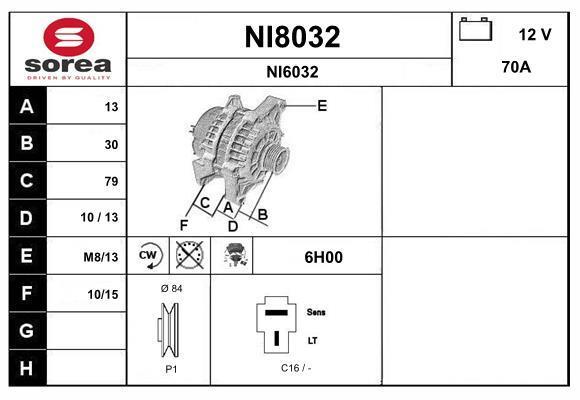 Alternateur SNRA ref. NI8032