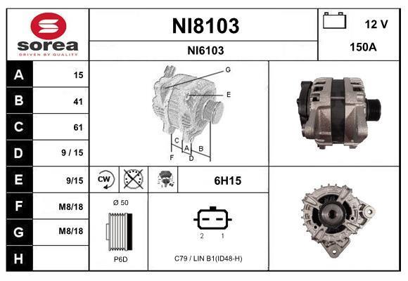 Alternateur SNRA ref. NI8103