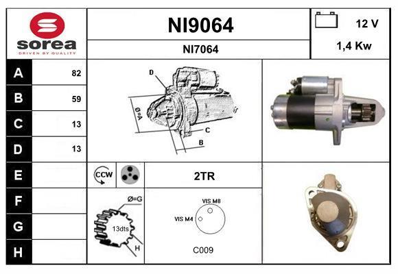 Motor de arranque (Arrancador) SNRA ref. NI9064