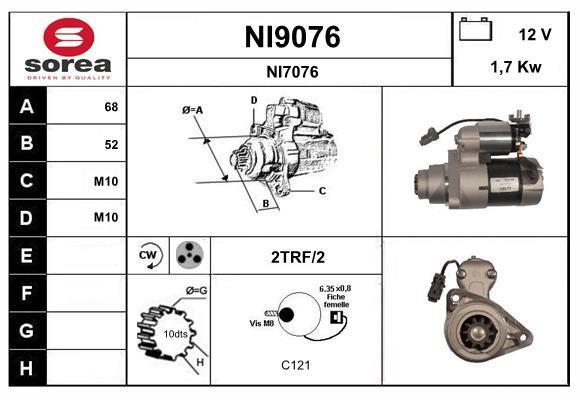 Motor de arranque (Arrancador) SNRA NI9076