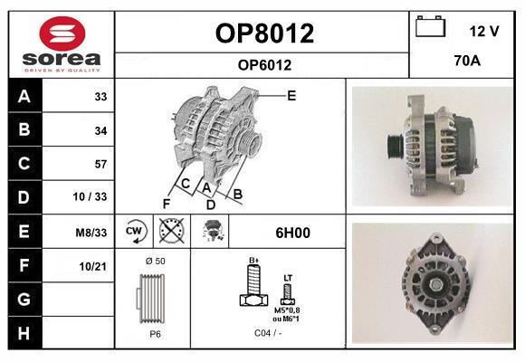 Alternateur SNRA ref. OP8012