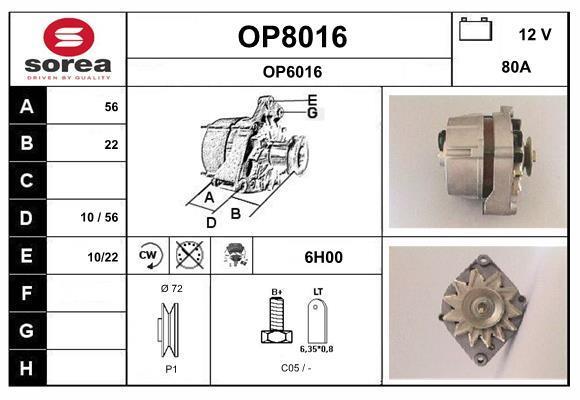 Alternateur SNRA ref. OP8016
