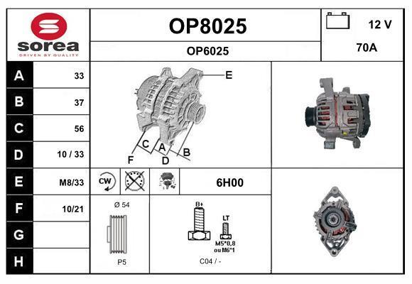 Alternateur SNRA ref. OP8025