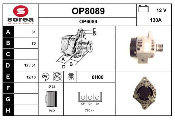Alternador SNRA ref. OP8089