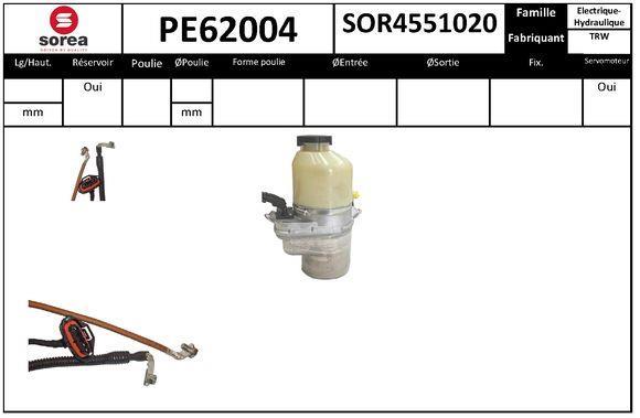 Pompe de direction assistée (Servo direction) SNRA ref. PE62004