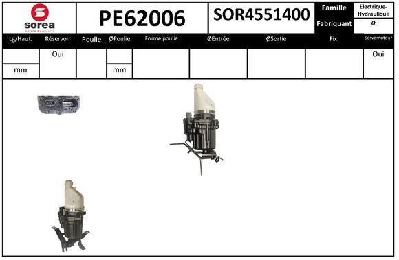 Pompe de direction assistée (Servo direction) SNRA ref. PE62006