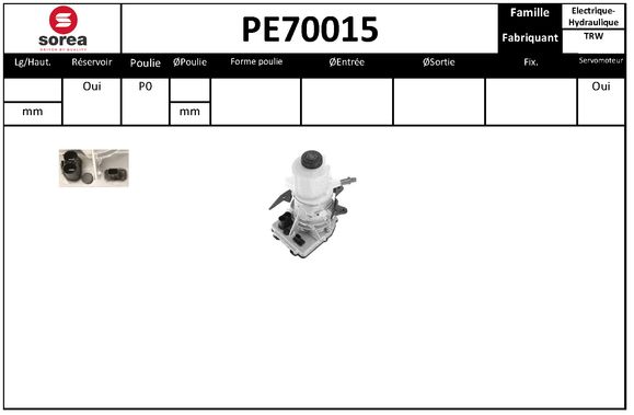 Pompe de direction assistée (Servo direction) SNRA PE70015