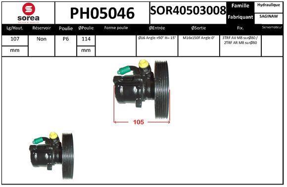 Pompe de direction assistée (Servo direction) SNRA ref. PH05046
