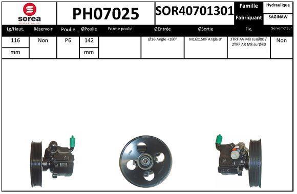 Pompe de direction assistée (Servo direction) SNRA ref. PH07025
