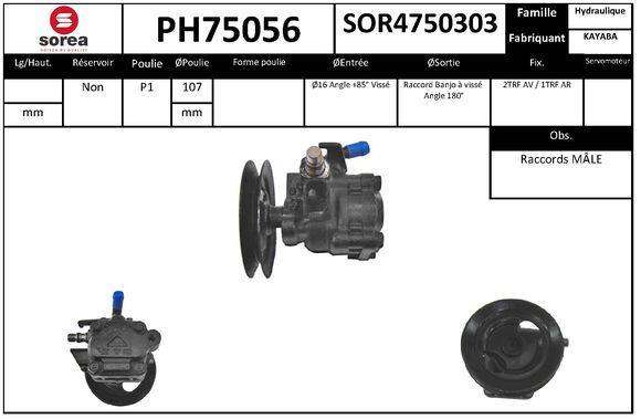 Pompe de direction assistée (Servo direction) SNRA ref. PH75056