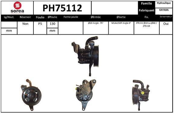 Pompe de direction assistée (Servo direction) SNRA ref. PH75112