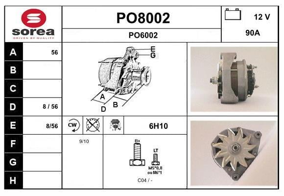 Alternateur SNRA ref. PO8002