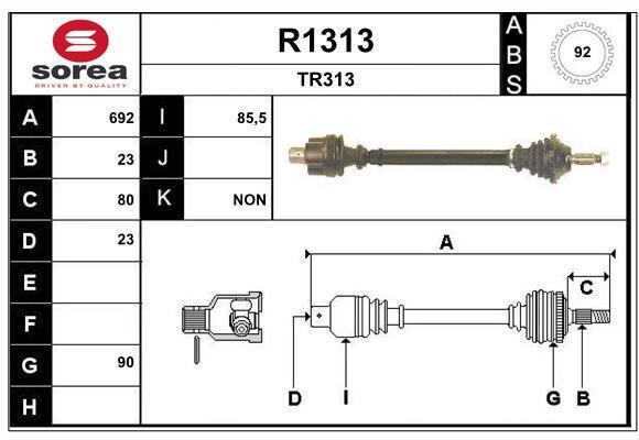 Cardan SNRA ref. R1313