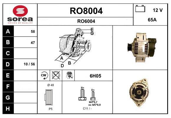 Alternador SNRA ref. RO8004
