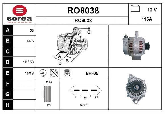 Alternador SNRA ref. RO8038