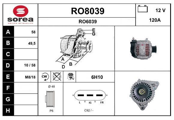 Alternateur SNRA ref. RO8039