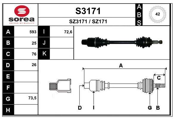 Cardan SNRA ref. S3171