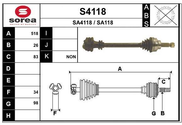 Cardan SNRA ref. S4118