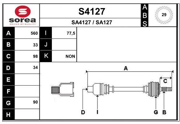 Cardan SNRA ref. S4127